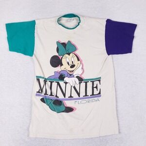 Vintage Sherry's Best‎ Minnie Mouse Florida Colorblock T-Shirt 90s Single Stitch
